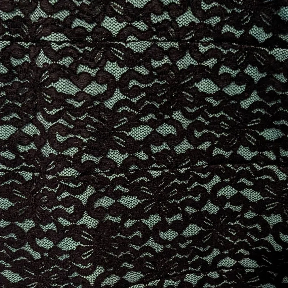 💖HP💖 Teal & Black Lace Bodycon Dress - Picture 3 of 7